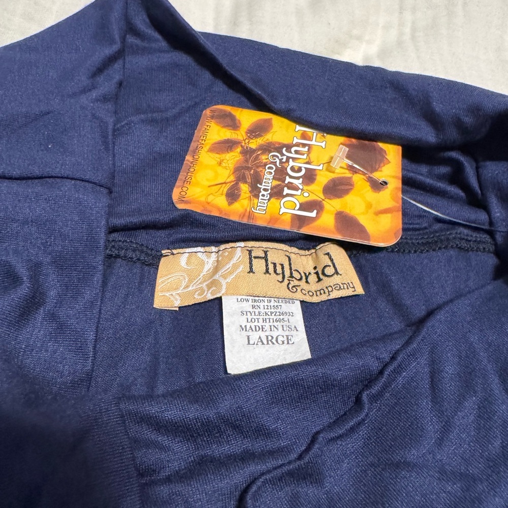 Hybrid & Company women navy flair legged pants